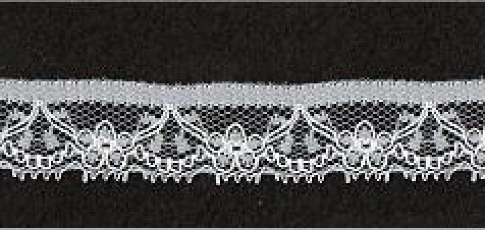 Essential Trimmings White Nylon Corded Lace Trim