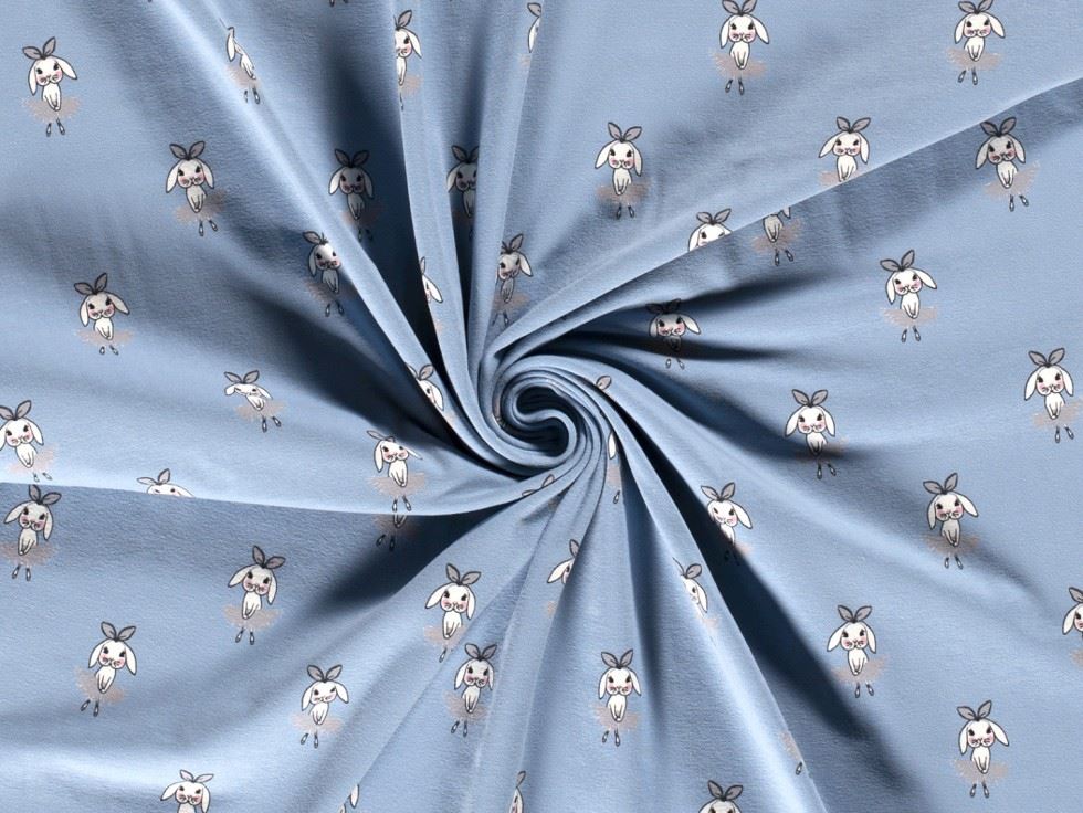Cotton Jersey Stretch Knit Fabric Blue
 