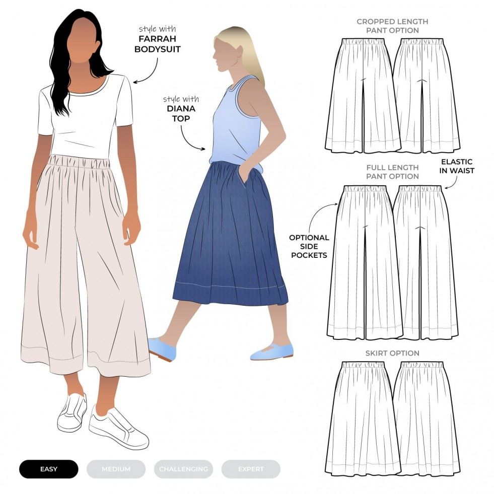 Style Arc Sewing Pattern Rumi Skirt & Pants