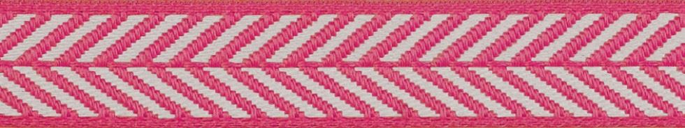 Berisfords Herringbone Woven Ribbon Shocking Pink
