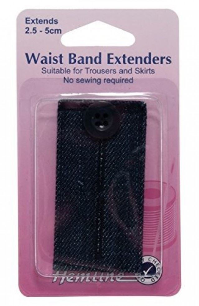 Hemline Dark Denim Blue Waistband Extender Buttons