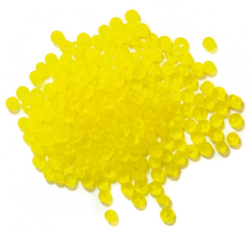 Craft Factory Yellow Frosted Rocailles Beads