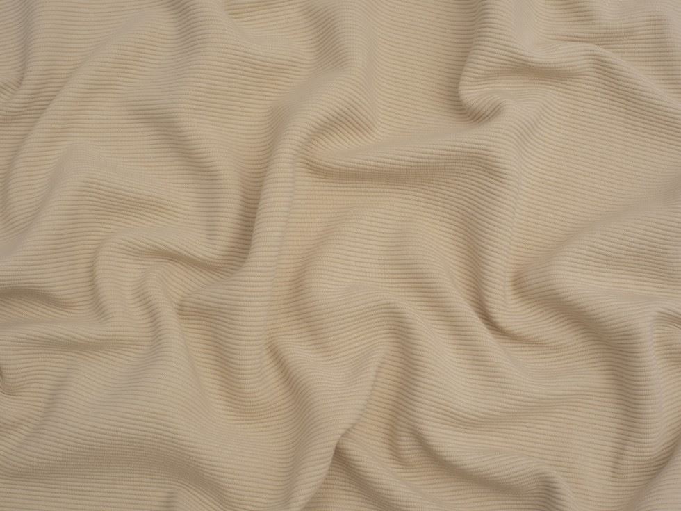Minerva Core Range Cream Cotton Ottoman Rib Stretch Knit Fabric