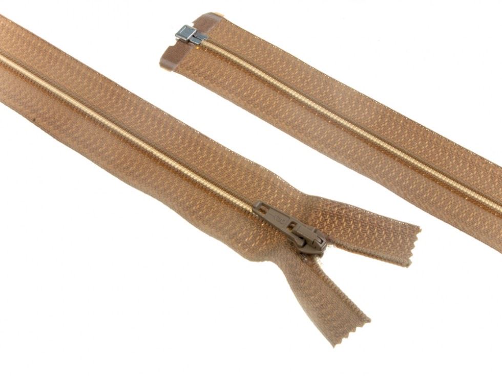 Nylon Open End Coat Zips Beige
 