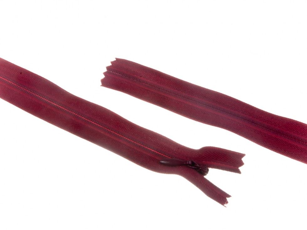 Wine Burgundy Concealed Invisible Closed End Zips