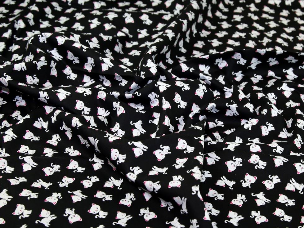 Black Deadstock 100% Cotton Poplin Fabric