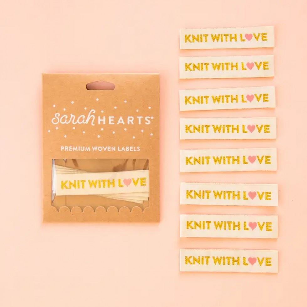 Sarah Hearts Knit With Love Woven Labels
 