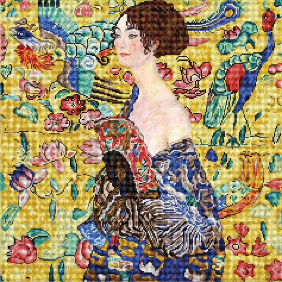 Diamond Dotz Diamond Painting Kit Lady With Fan Apres Klimt
 