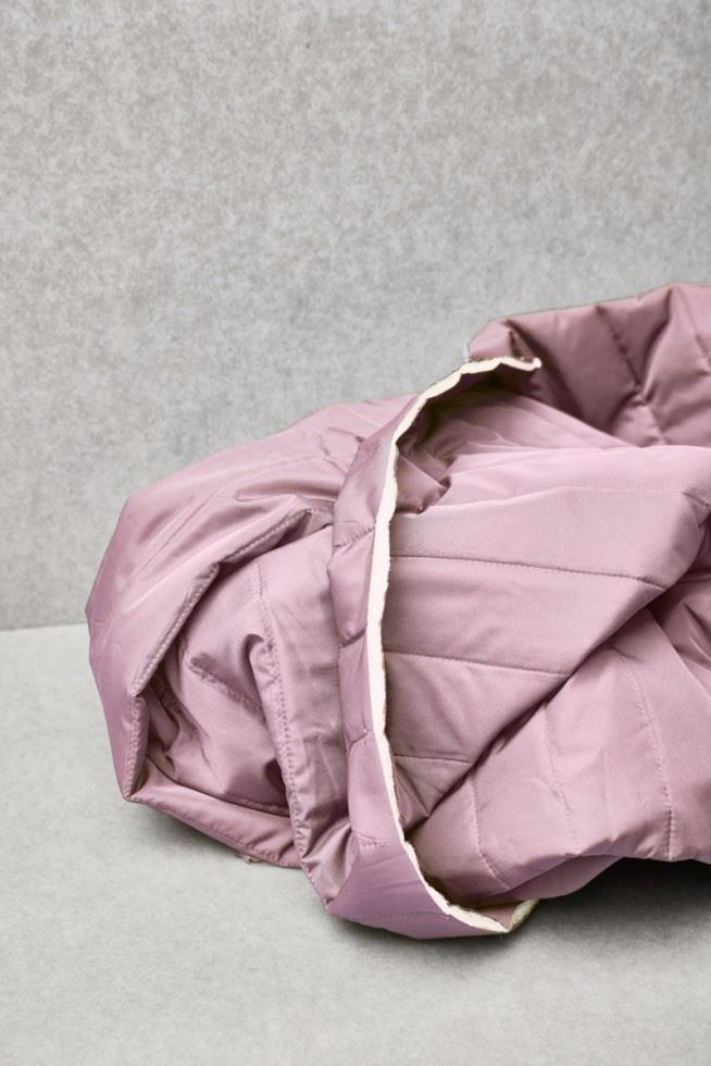 Mind The Maker Lilac Strip Thelma Thermal Quilted Coating Fabric