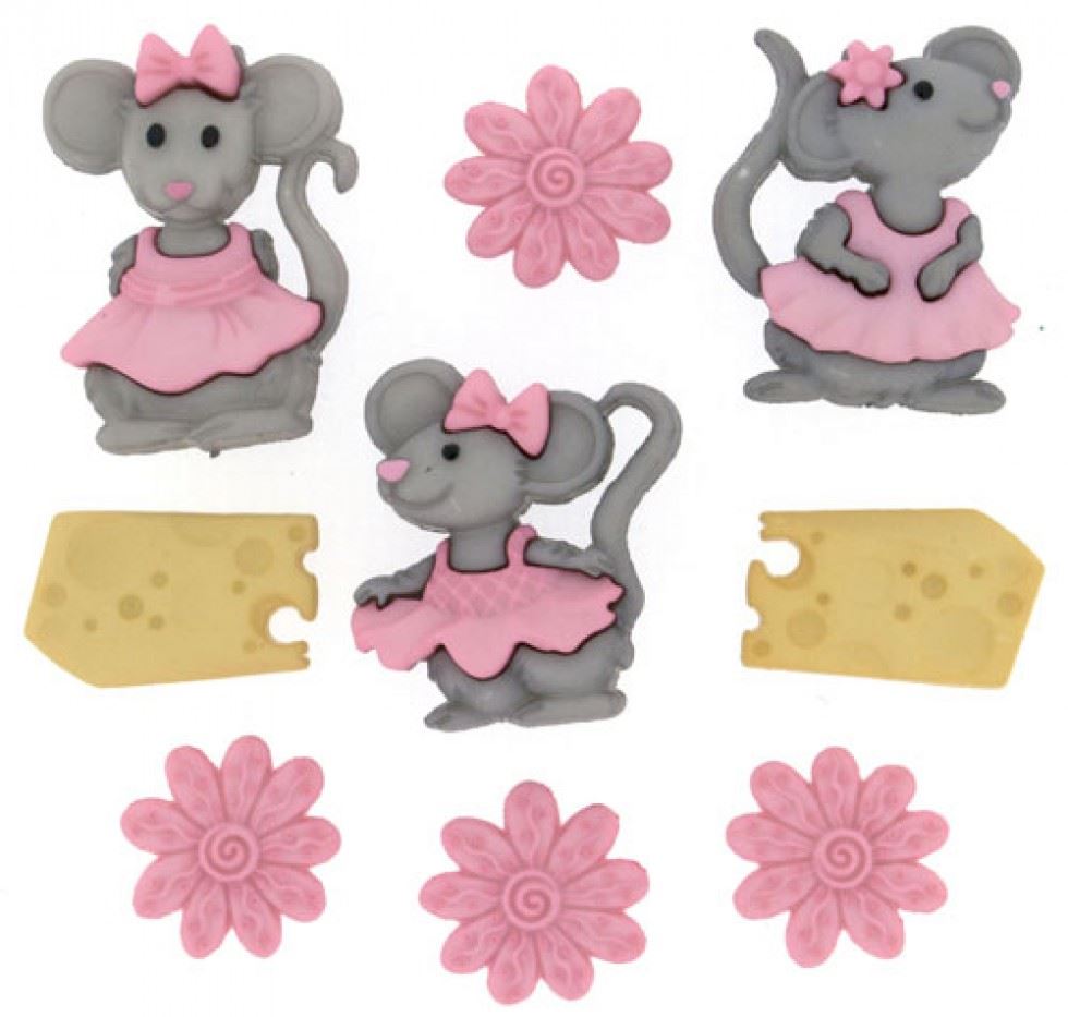 Dress It Up Girls The Mice Buttons