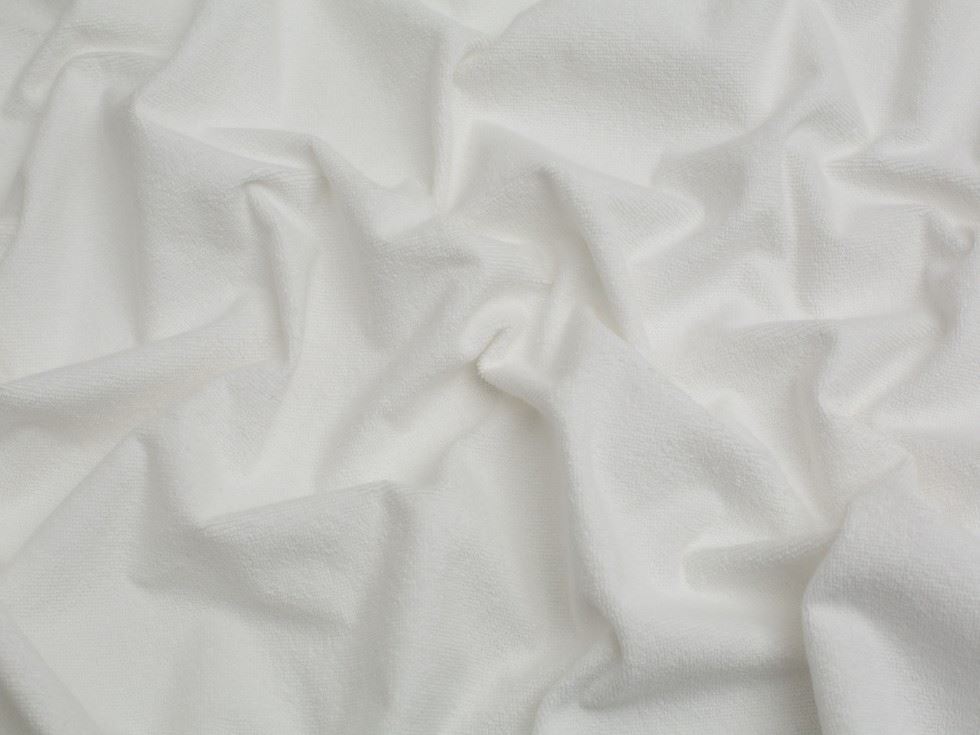 Minerva Core Range Ivory Laminated Terry Towelling Fabric