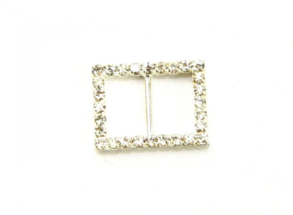 Silver Diamante Rectangle Buckle
