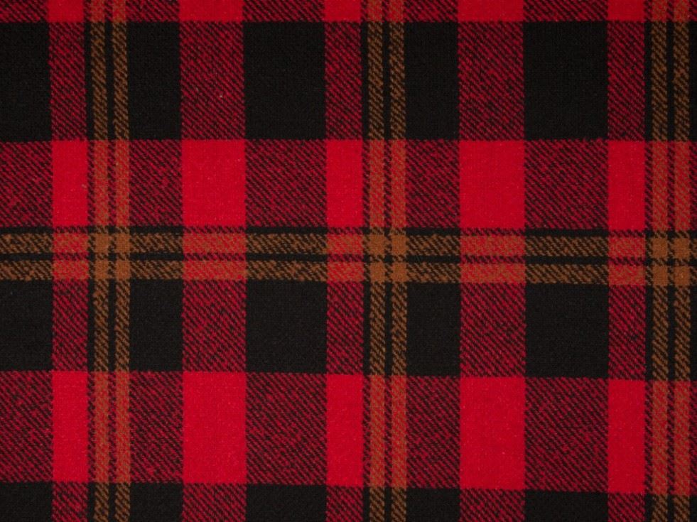 Red Deadstock Wool Blend Coating Fabric