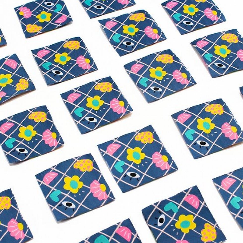 Sew Anonymous Eye Heart You Woven Labels Blue
 