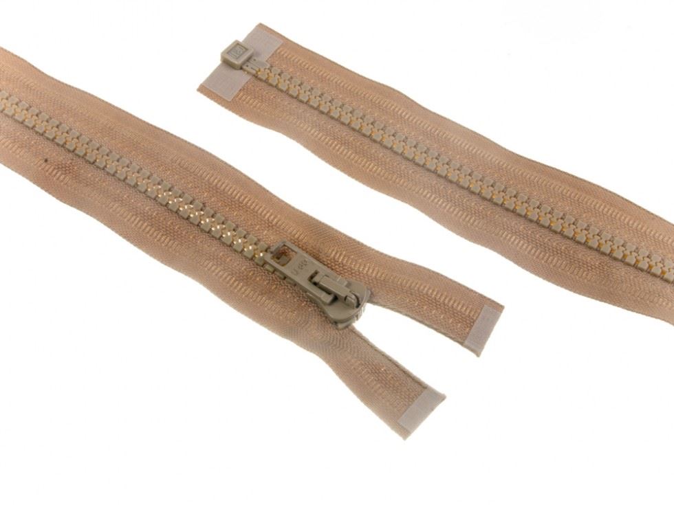 Plastic Chunky Open End Zips Beige