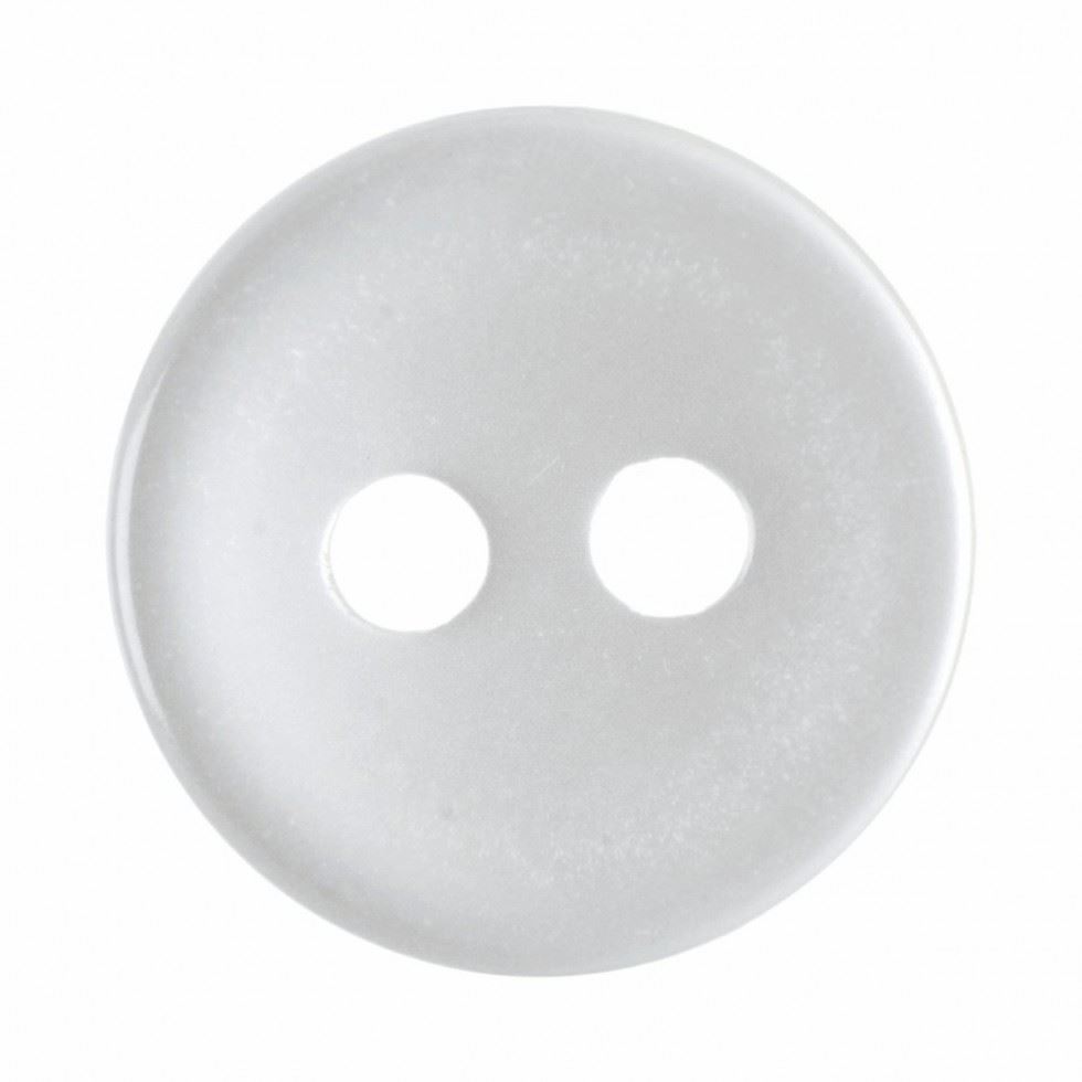 Hemline Round Basic Buttons White