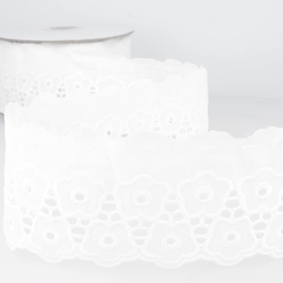 Stephanoise White Eyelet Lace Trim
