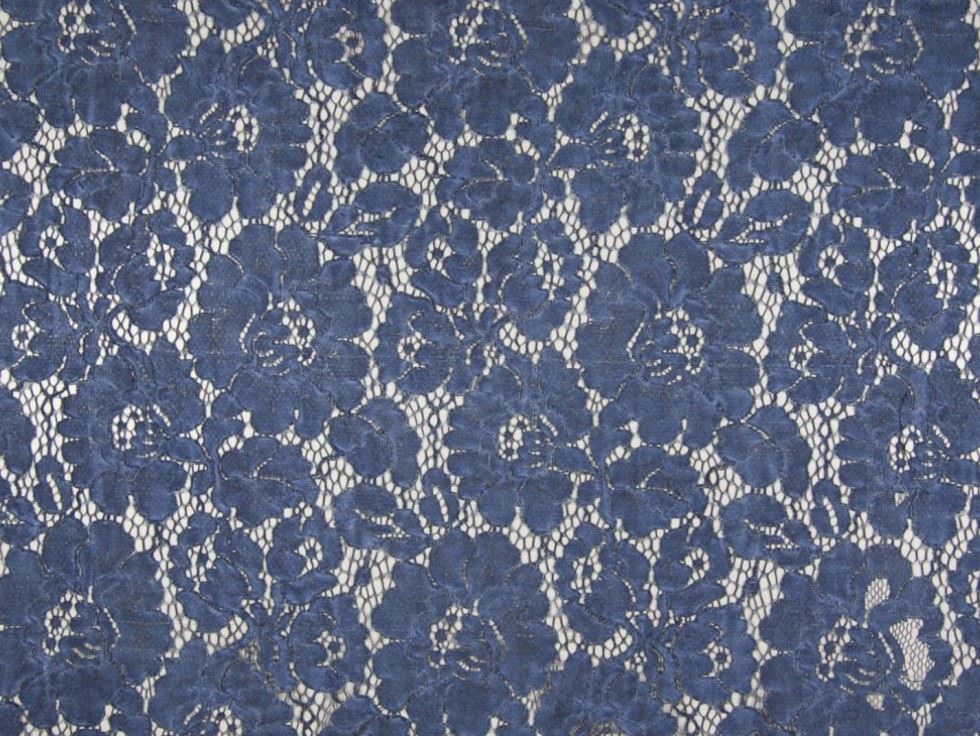 Deadstock Stonewashed Lace Fabric Navy Blue
 