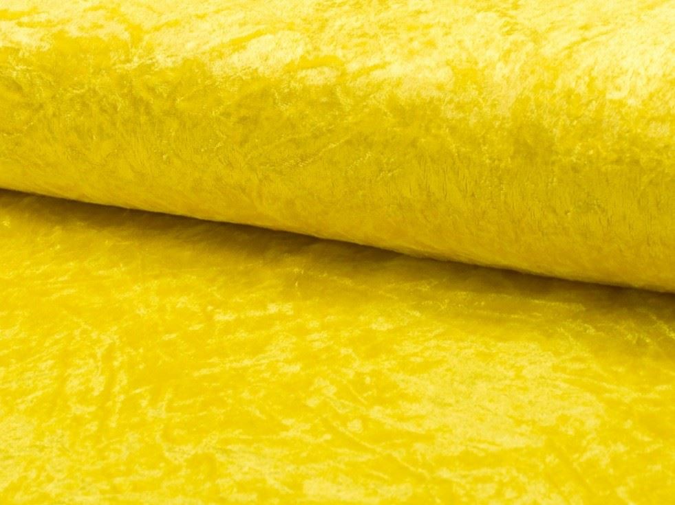 Yellow Deadstock Crush Velvet Stretch Knit Fabric