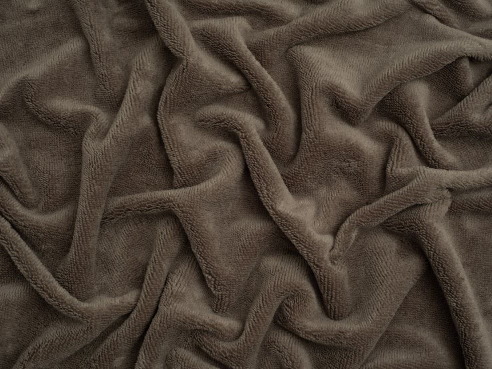 Minerva Core Range Bamboo Cotton Velvet Towelling Fabric Taupe