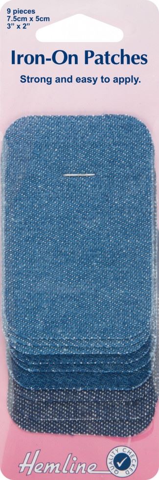 Hemline Assorted Denim Colours Cotton Twill Patches