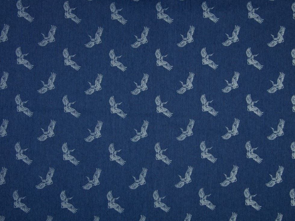 Deadstock Stretch Woven Chambray Fabric Jeans Blue
 
