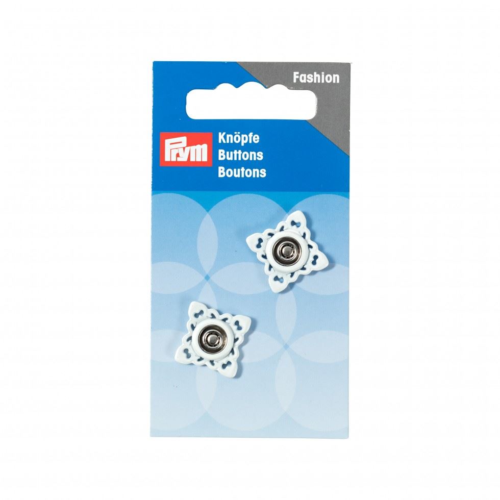 Prym Square Sew On Snap Fasteners White
 
