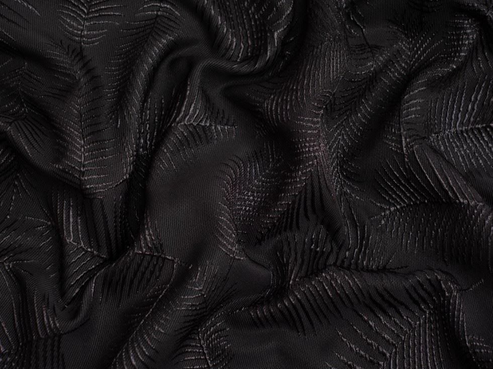 Minerva Core Range Astrid Textured Woven Brocade Fabric Black
 