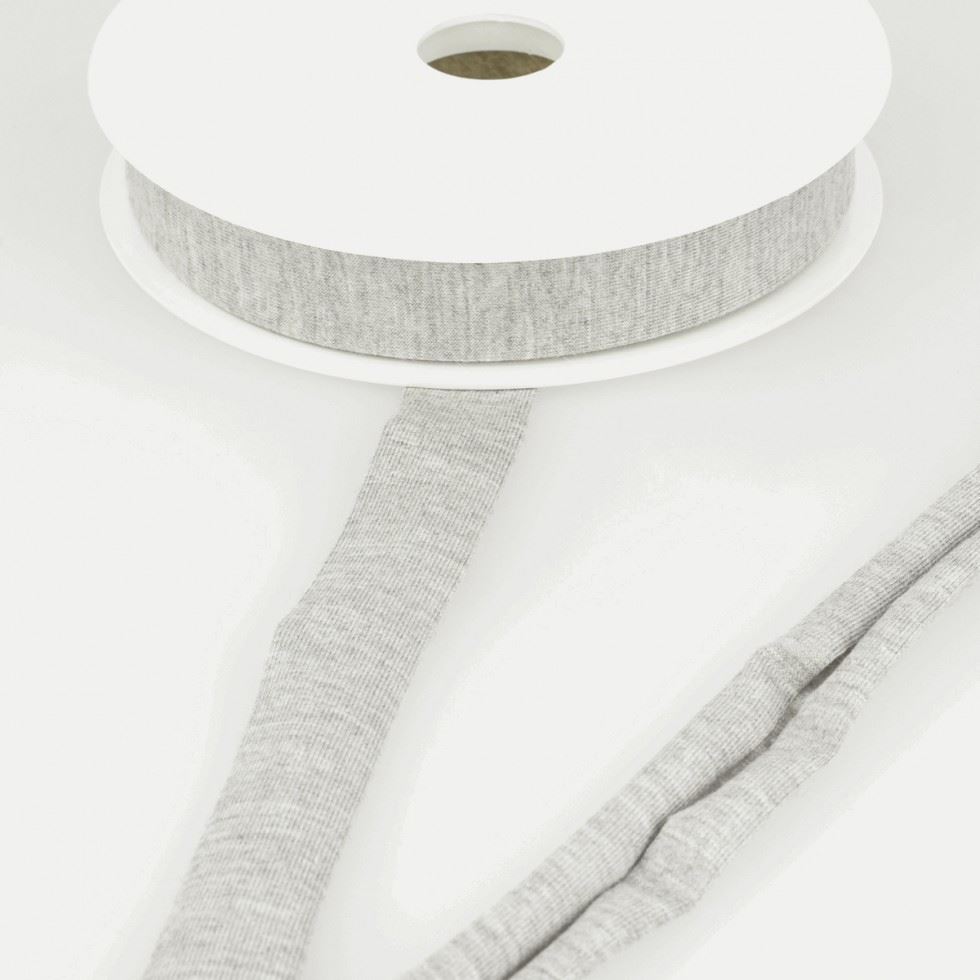 Stephanoise Viscose Jersey Bias Binding Tape Pale Grey
 