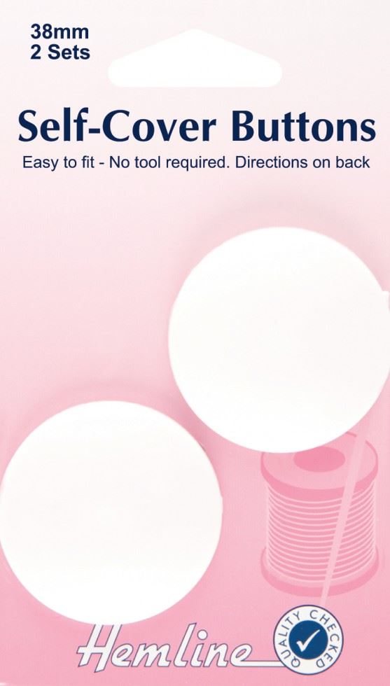 Hemline White Plastic Self Cover Buttons