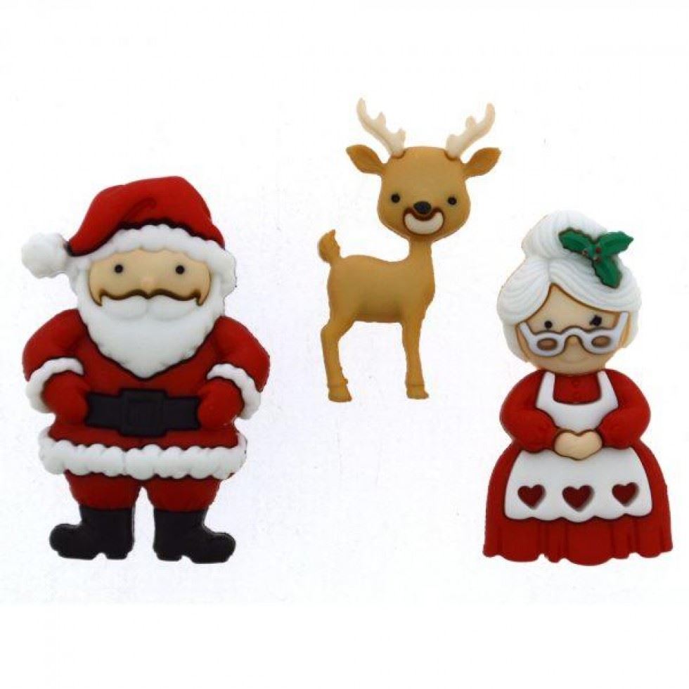 Dress It Up Mr & Mrs Claus Christmas Buttons