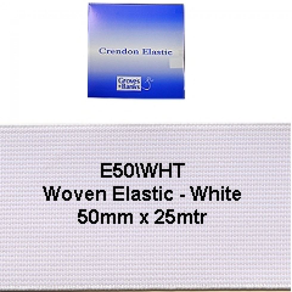 Hemline White Flat Woven Elastic