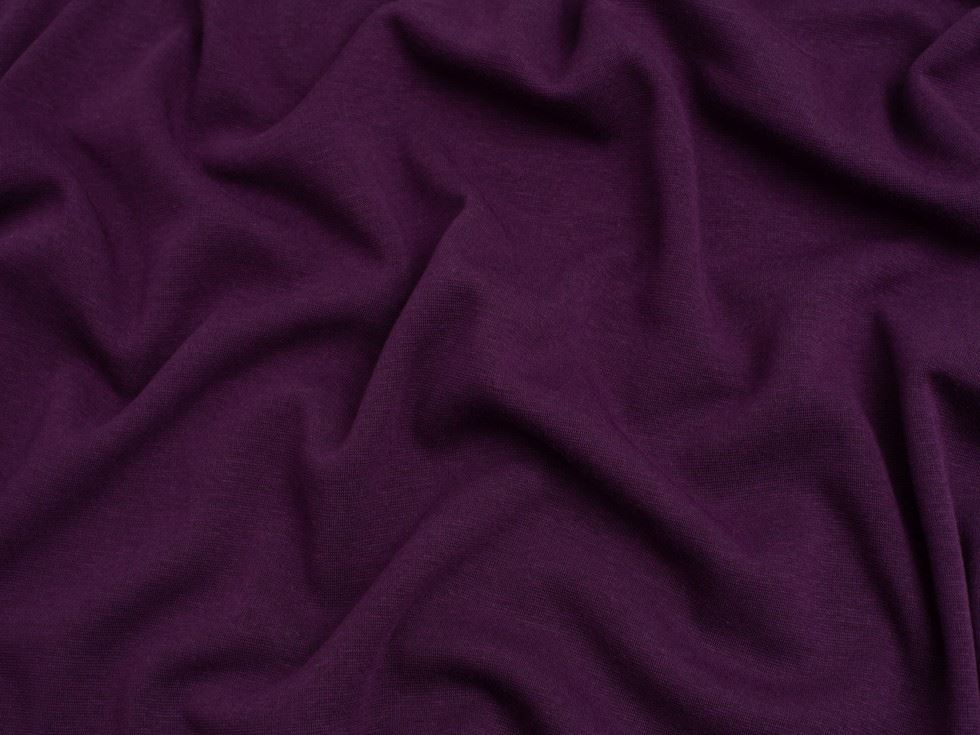 Minerva Core Range Fur Back Sweatshirt Stretch Knit Fabric Purple
 