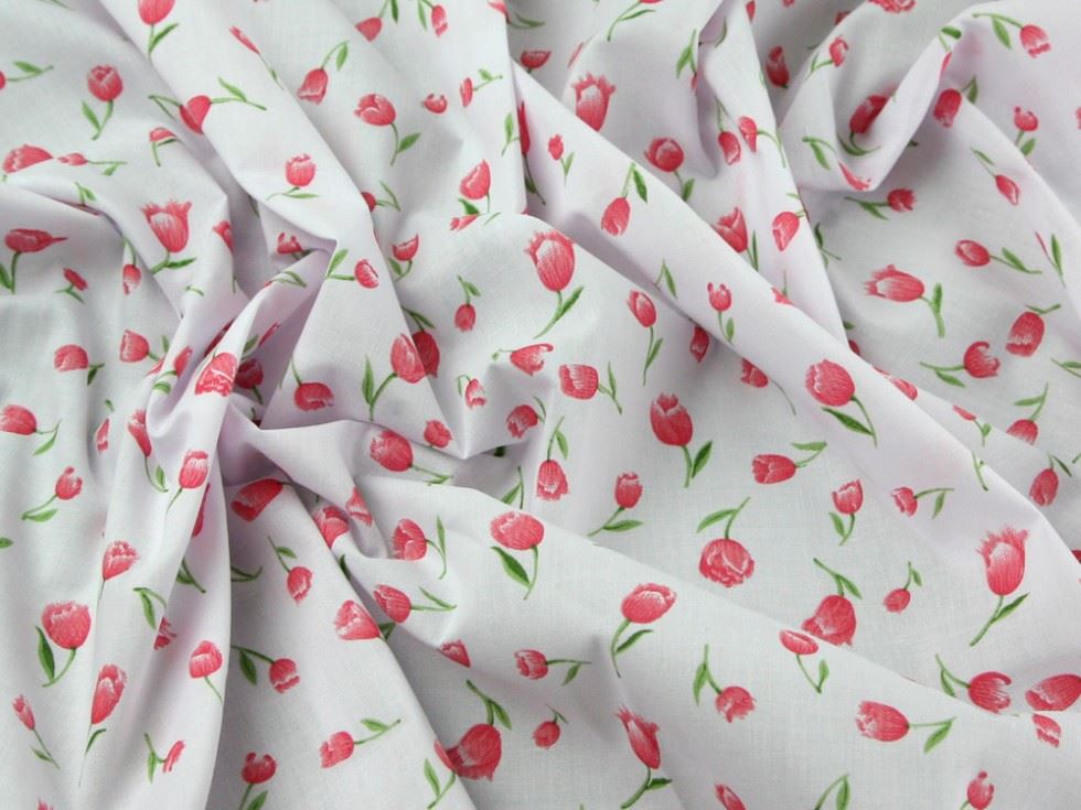 Printed Polycotton Fabric Pink
 