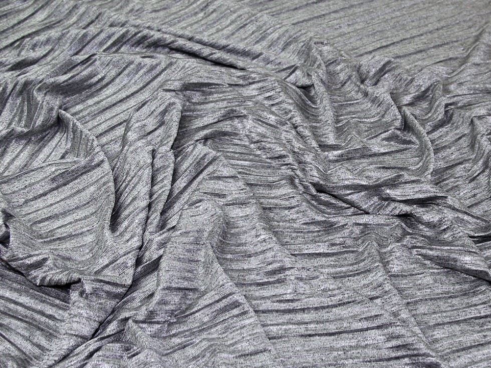 Marl Grey Deadstock Slub Sweater Knit Stretch Fabric