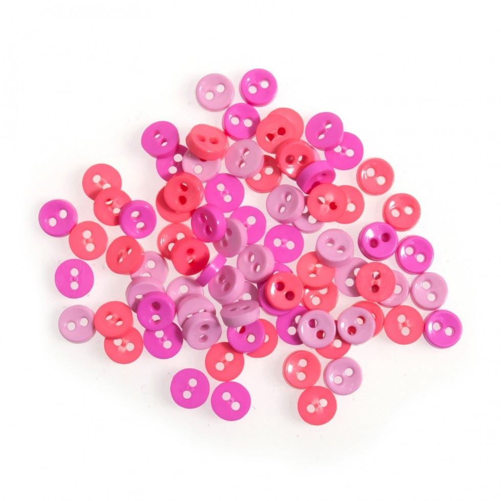 Trimits Pink Round Miniature Buttons (Value Pack Of 5)