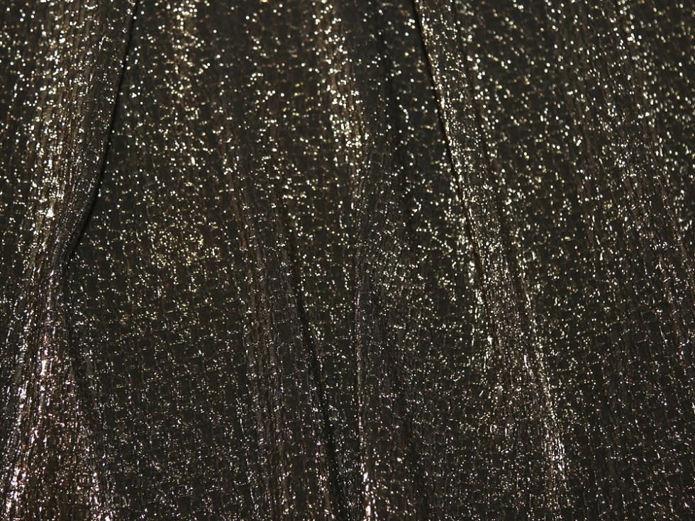 Gold Deadstock Lurex Textured Stretch Knit Fabric