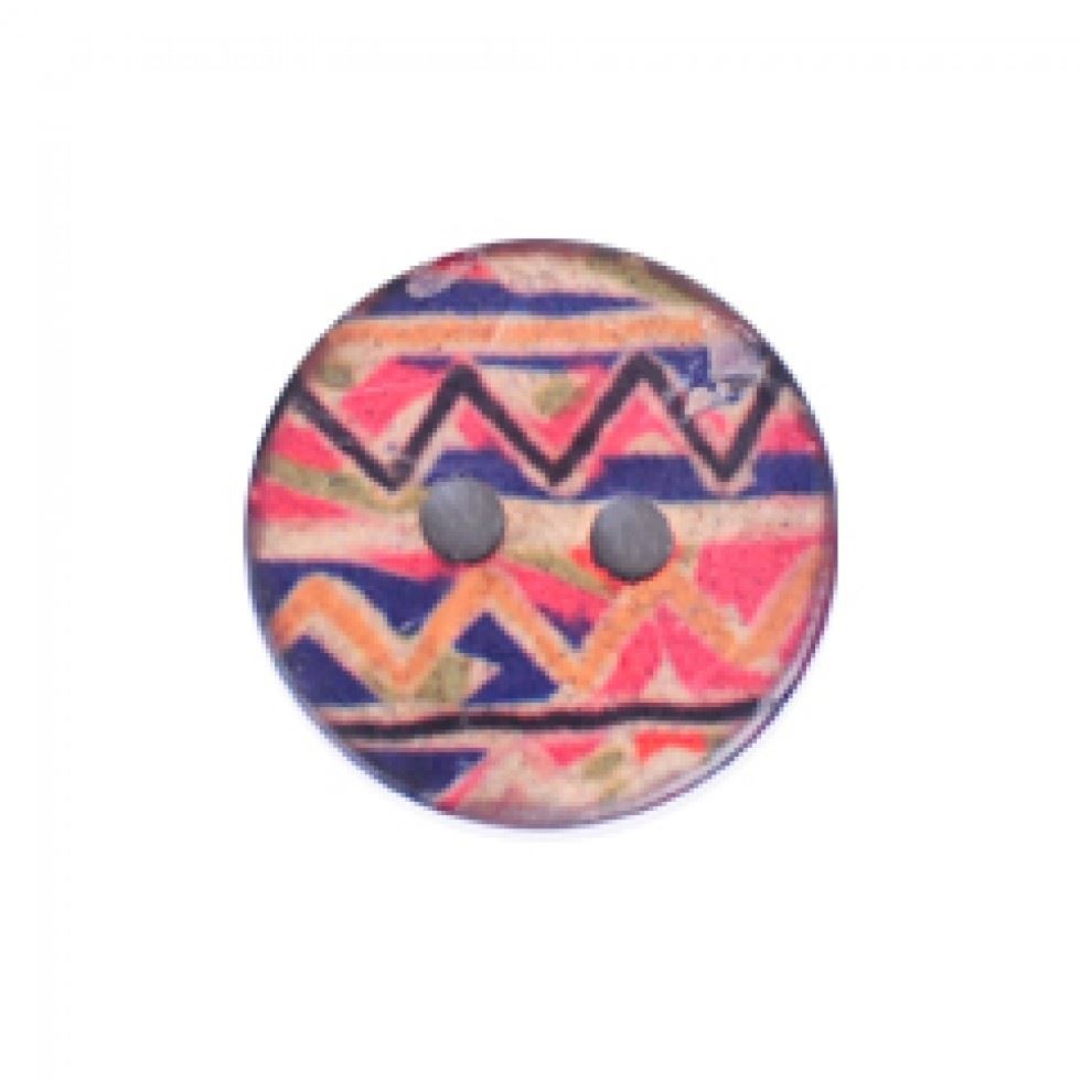 Crendon Multicoloured Aztec Wood Buttons (Value Pack)