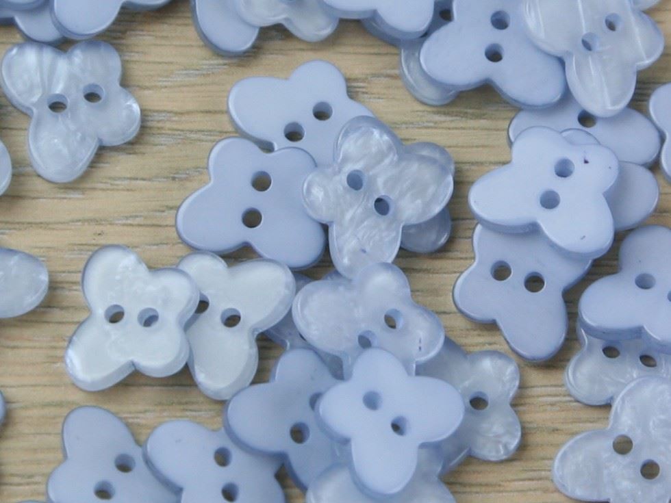 Trimits Light Blue Pearlised Butterfly Buttons (Value Pack)
