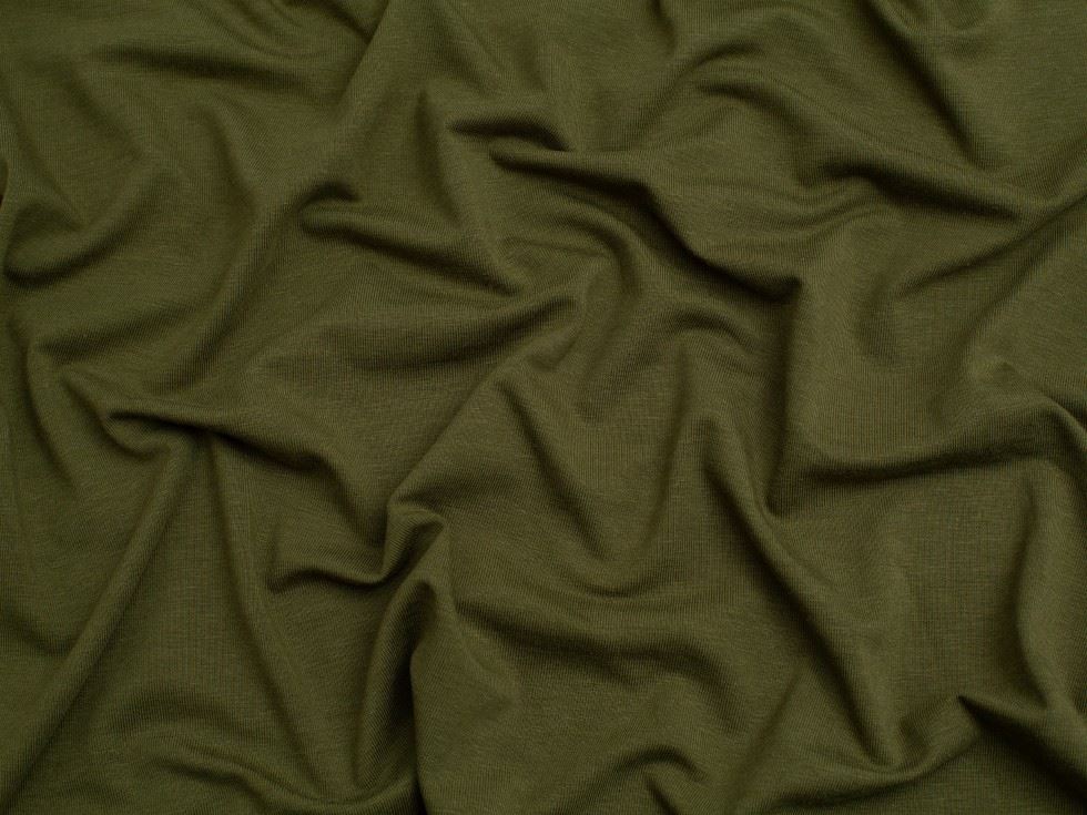 Minerva Core Range Bamboo Cotton Jersey Stretch Knit Fabric Olive Green
 