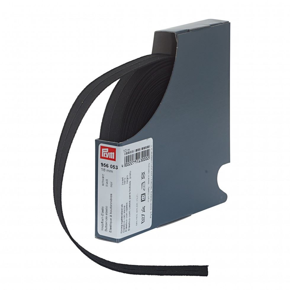 Prym Black Velour Buttonhole Elastic