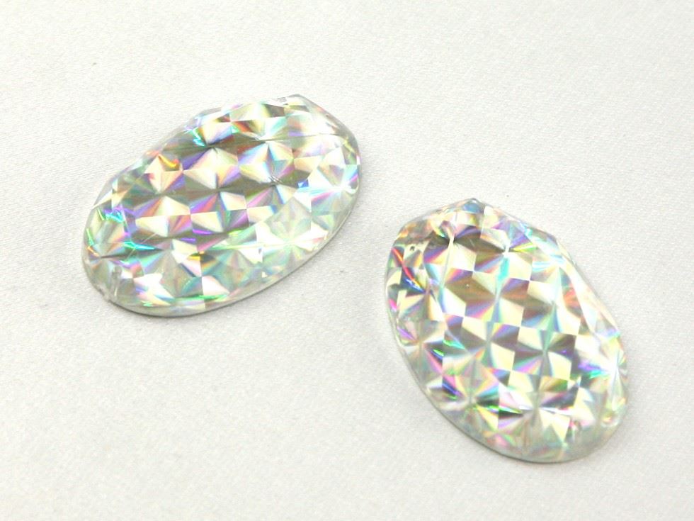 Oval Acrylic Jewels Crystal AB
 
