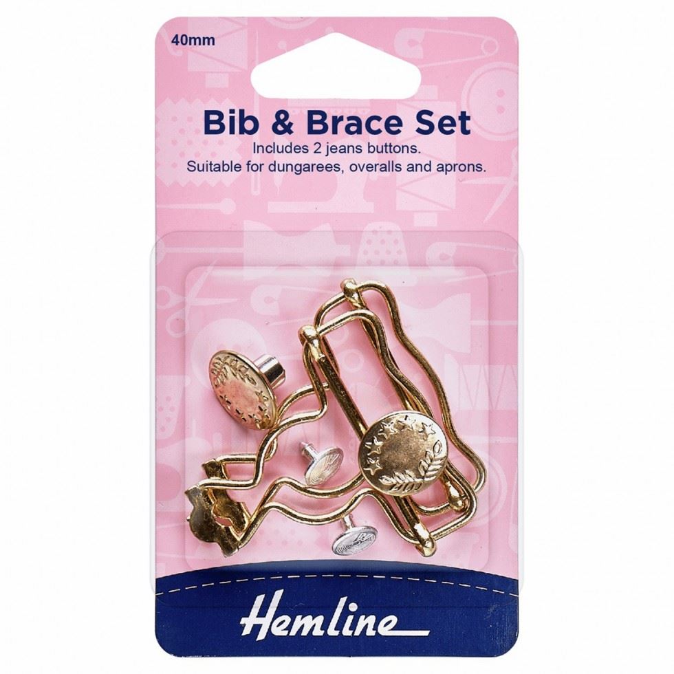 Hemline Gold Bib & Brace Dungaree Buckles
