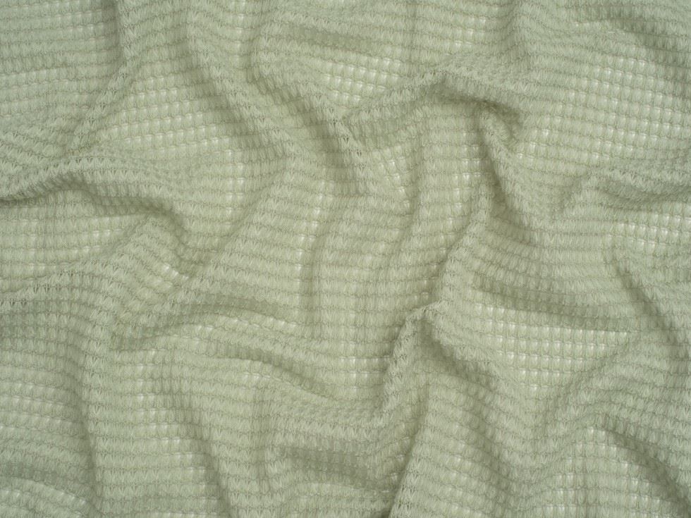 Minerva Core Range Crochet Lace Stretch Sweater Knit Fabric Sage Green
 