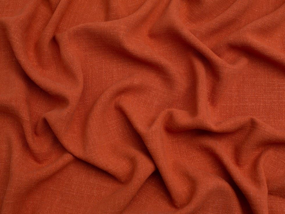 Minerva Core Range Rust Textured Viscose Linen Noil Fabric