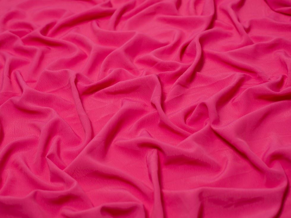 Minerva Core Range Polyester Morrocaine Crepe Fabric Cerise Pink
 