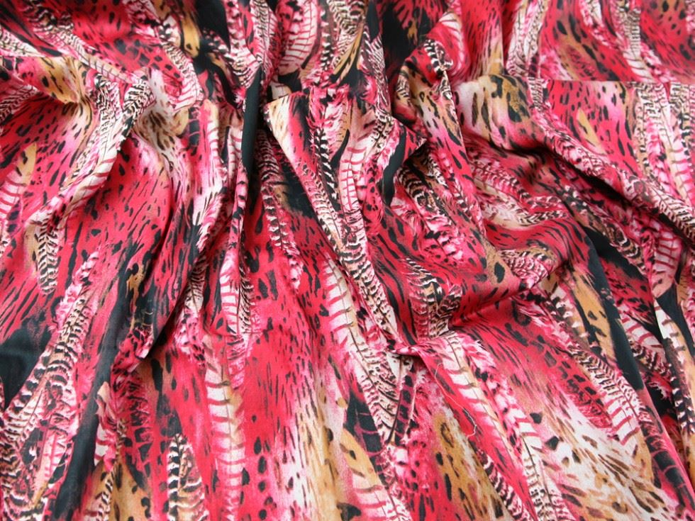 Raspberry Deadstock Woven Stretch Cotton Sateen Fabric