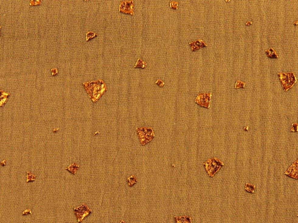 Gold Foil Cotton Double Gauze Fabric