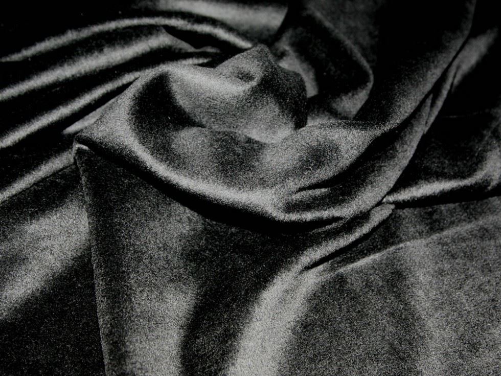 Wool Faux Fur Fabric Black