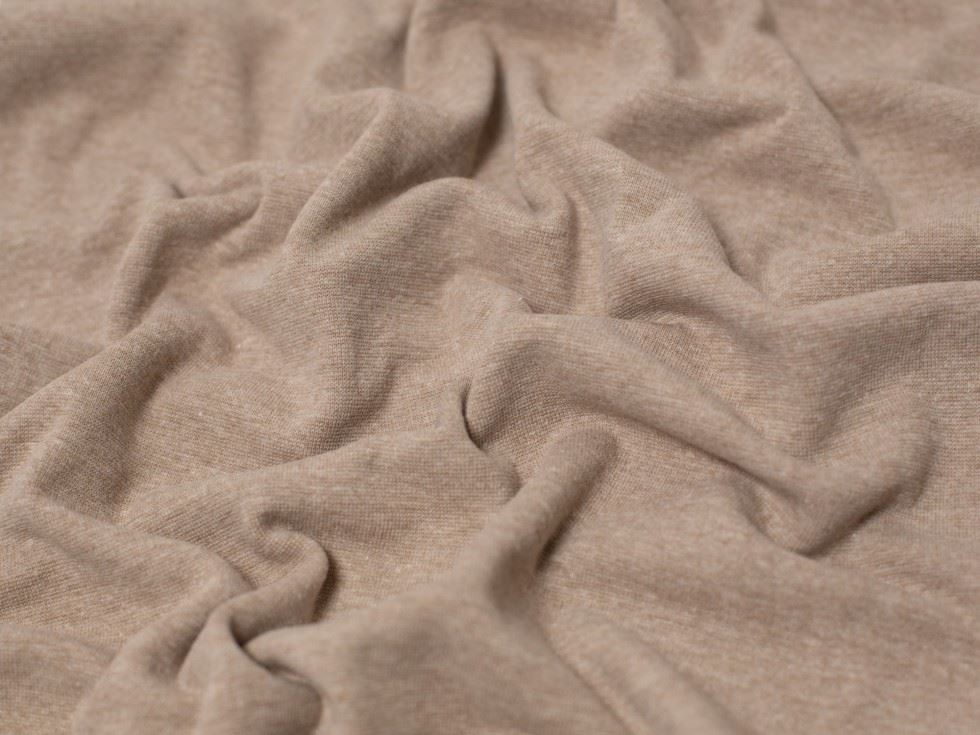 Minerva Core Range Ecru Melange Tubular Ribbing Stretch Knit Fabric